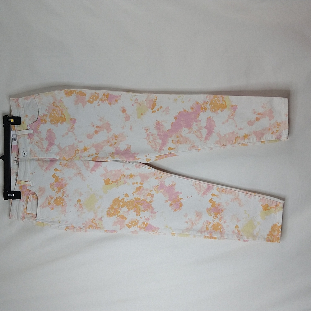 Women Yellow | Pink Skinny Ankle Jeans Size: 14P